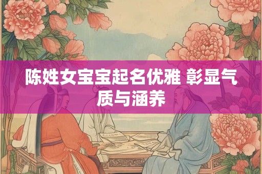陈姓女宝宝起名优雅 彰显气质与涵养