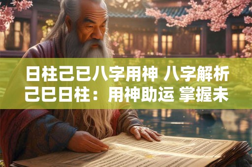 日柱己已八字用神 八字解析己巳日柱：用神助运 掌握未来！
