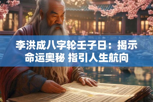 李洪成八字轮壬子日：揭示命运奥秘 指引人生航向