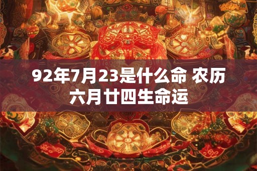 92年7月23是什么命 农历六月廿四生命运