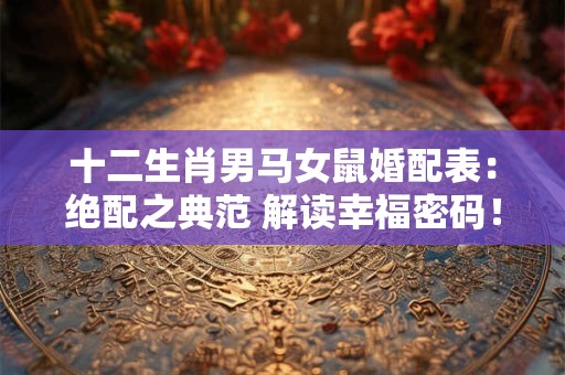 十二生肖男马女鼠婚配表：绝配之典范 解读幸福密码！