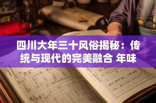 四川大年三十风俗揭秘:传统与现代的完美融合 年味儿满满! 四川大年三十风俗揭秘:传统与现代的完美融合 年味儿满满!