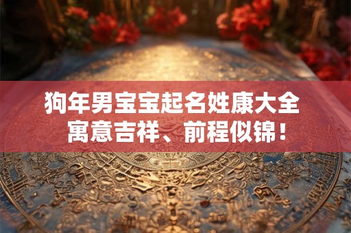 狗年男宝宝起名姓康大全 寓意吉祥、前程似锦！