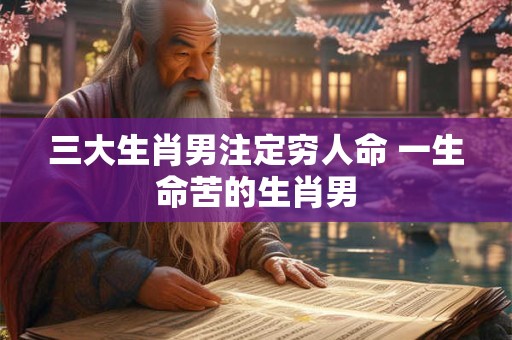 三大生肖男注定穷人命 一生命苦的生肖男