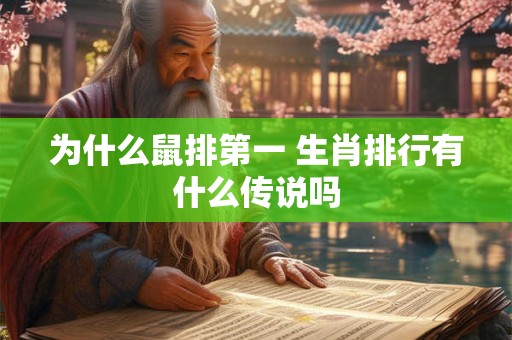 为什么鼠排第一 生肖排行有什么传说吗