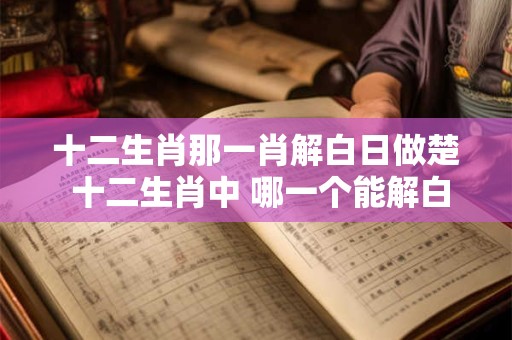 十二生肖那一肖解白日做楚 十二生肖中 哪一个能解白日梦