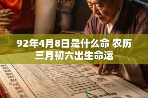 92年4月8日是什么命 农历三月初六出生命运