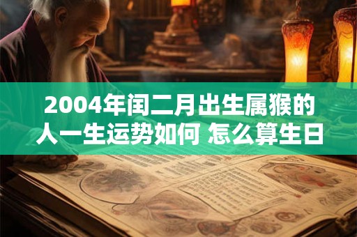 2004年闰二月出生属猴的人一生运势如何 怎么算生日