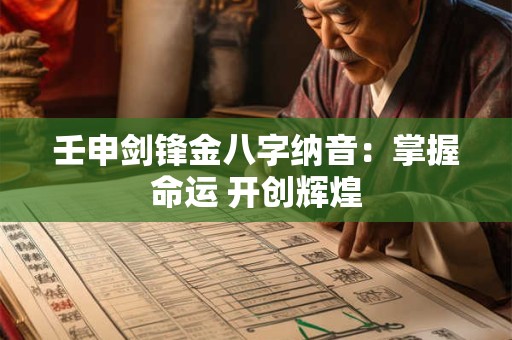 壬申剑锋金八字纳音：掌握命运 开创辉煌