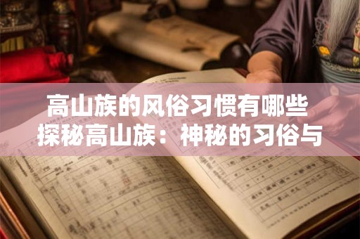 高山族的风俗习惯有哪些 探秘高山族：神秘的习俗与生活风情