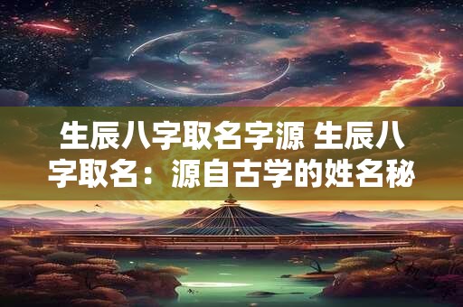 生辰八字取名字源 生辰八字取名：源自古学的姓名秘密