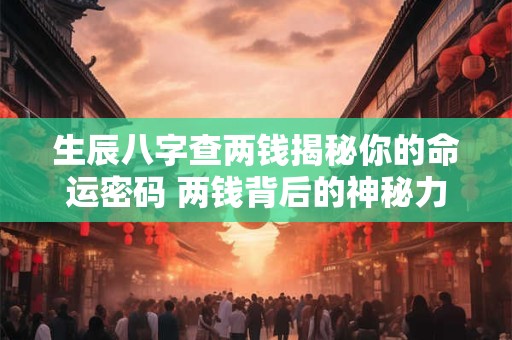 生辰八字查两钱揭秘你的命运密码 两钱背后的神秘力量！