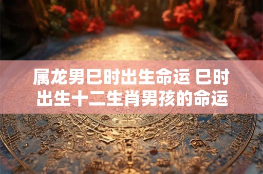 属龙男巳时出生命运 巳时出生十二生肖男孩的命运