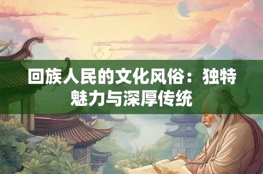 回族人民的文化风俗：独特魅力与深厚传统