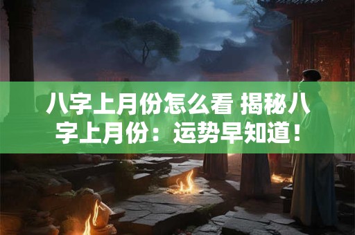 八字上月份怎么看 揭秘八字上月份：运势早知道！