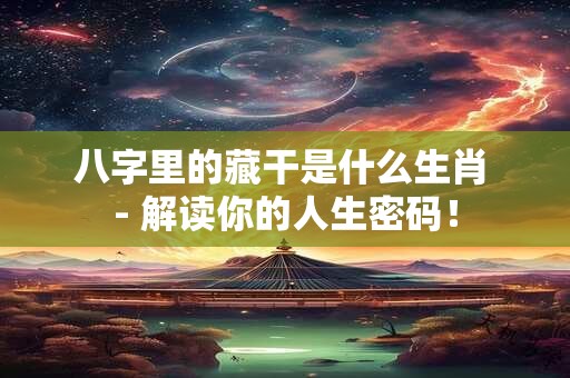 八字里的藏干是什么生肖 - 解读你的人生密码！