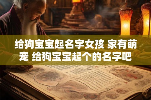 给狗宝宝起名字女孩 家有萌宠 给狗宝宝起个的名字吧！