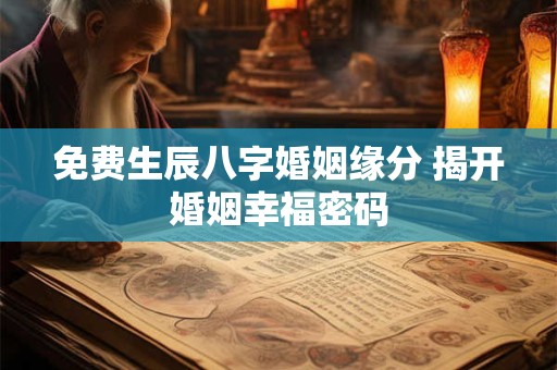 免费生辰八字婚姻缘分 揭开婚姻幸福密码