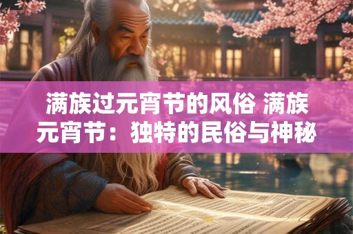 满族过元宵节的风俗 满族元宵节：独特的民俗与神秘的传说