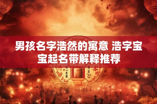 男孩名字浩然的寓意 浩字宝宝起名带解释推荐