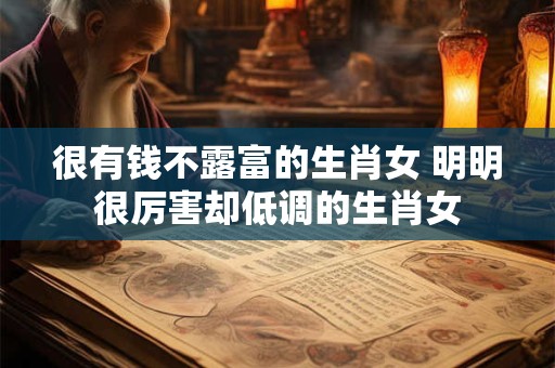 很有钱不露富的生肖女 明明很厉害却低调的生肖女