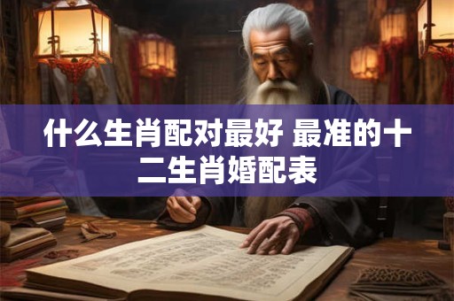 什么生肖配对最好 最准的十二生肖婚配表