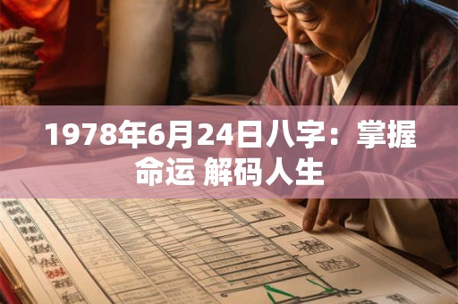 1978年6月24日八字：掌握命运 解码人生
