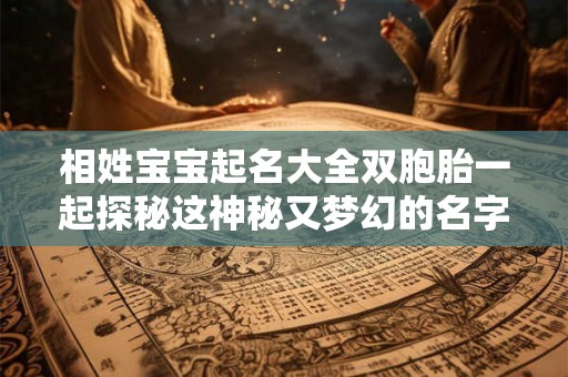 相姓宝宝起名大全双胞胎一起探秘这神秘又梦幻的名字之旅！