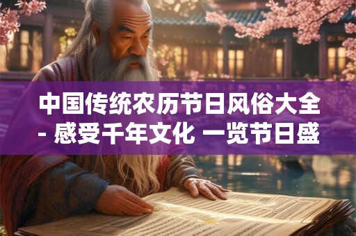 中国传统农历节日风俗大全- 感受千年文化 一览节日盛宴！