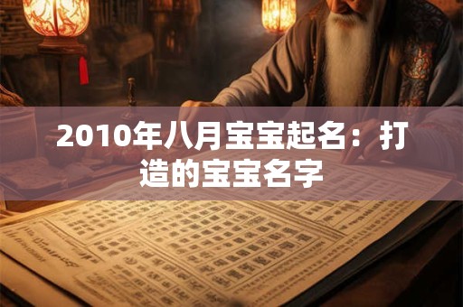 2010年八月宝宝起名：打造的宝宝名字