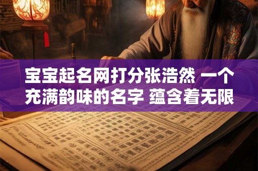 宝宝起名网打分张浩然 一个充满韵味的名字 蕴含着无限可能