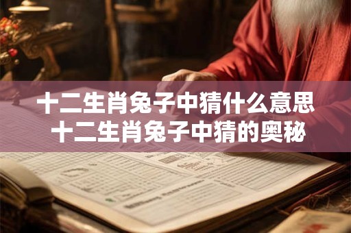 十二生肖兔子中猜什么意思 十二生肖兔子中猜的奥秘