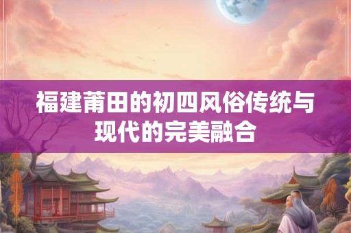 福建莆田的初四风俗传统与现代的完美融合