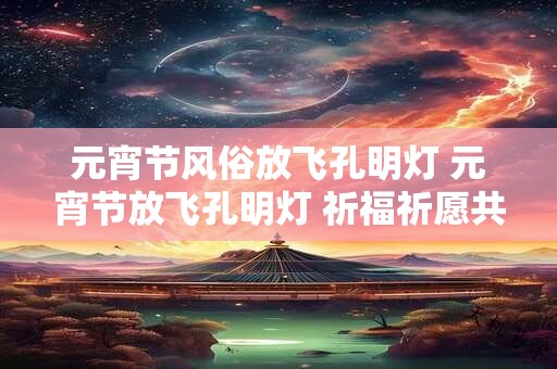 元宵节风俗放飞孔明灯 元宵节放飞孔明灯 祈福祈愿共团圆