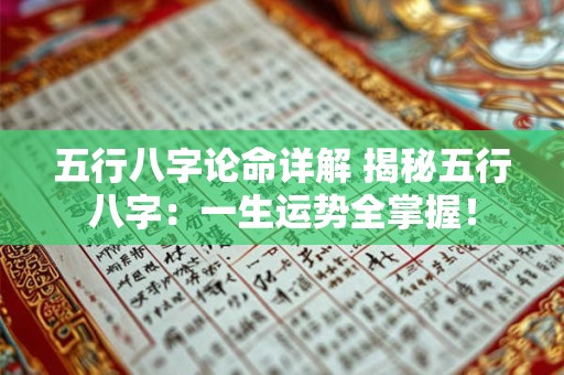 五行八字论命详解 揭秘五行八字：一生运势全掌握！