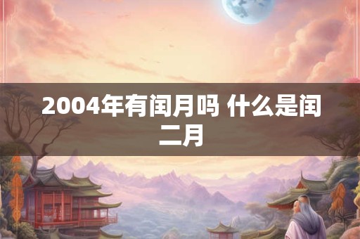 2004年有闰月吗 什么是闰二月
