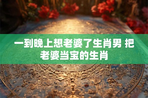 一到晚上想老婆了生肖男 把老婆当宝的生肖