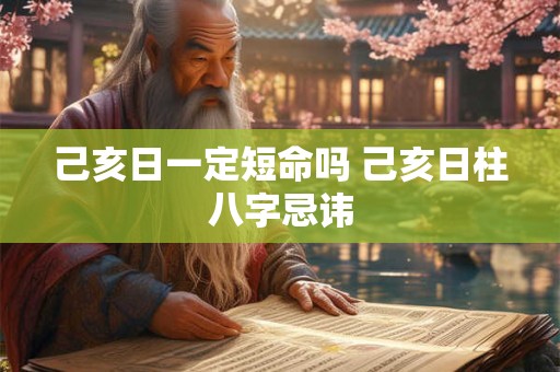 己亥日一定短命吗 己亥日柱八字忌讳