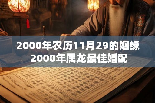 2000年农历11月29的姻缘 2000年属龙最佳婚配
