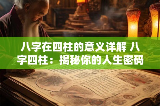 详细阅读:八字在四柱的意义详解 八字四柱:揭秘你的人生密码 八字在四柱的意义详解 八字四柱:揭秘你的人生密码