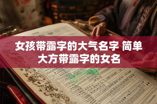 女孩带露字的大气名字 简单大方带露字的女名