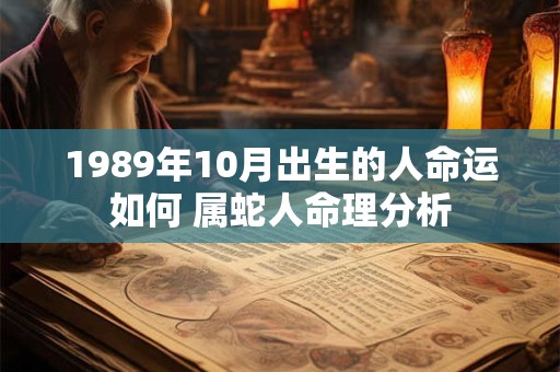 1989年10月出生的人命运如何 属蛇人命理分析