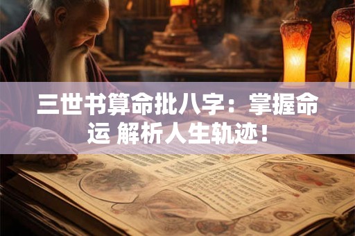 三世书算命批八字：掌握命运 解析人生轨迹！