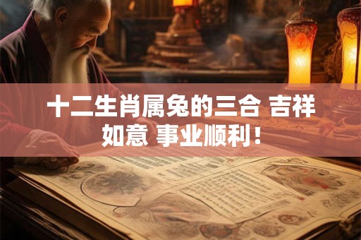 十二生肖属兔的三合 吉祥如意 事业顺利！