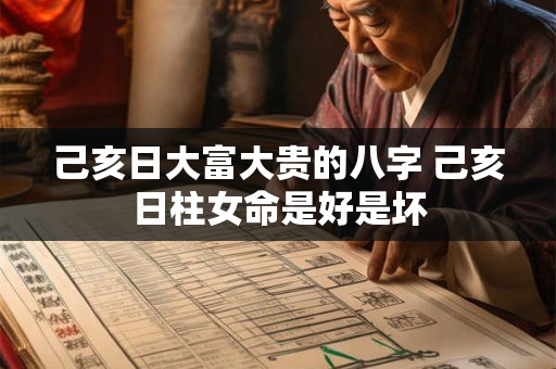 己亥日大富大贵的八字 己亥日柱女命是好是坏