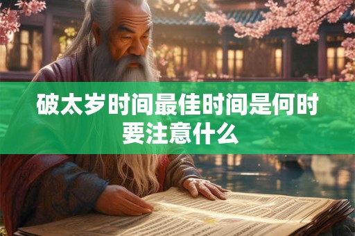 破太岁时间最佳时间是何时 要注意什么