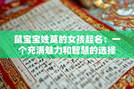 鼠宝宝姓莫的女孩起名：一个充满魅力和智慧的选择