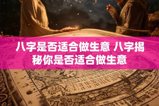 八字是否适合做生意 八字揭秘你是否适合做生意