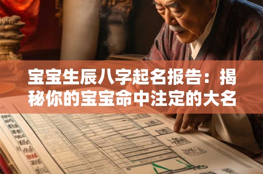 宝宝生辰八字起名报告：揭秘你的宝宝命中注定的大名！