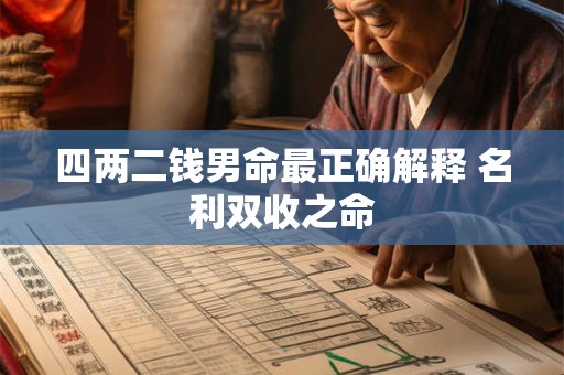 四两二钱男命最正确解释 名利双收之命